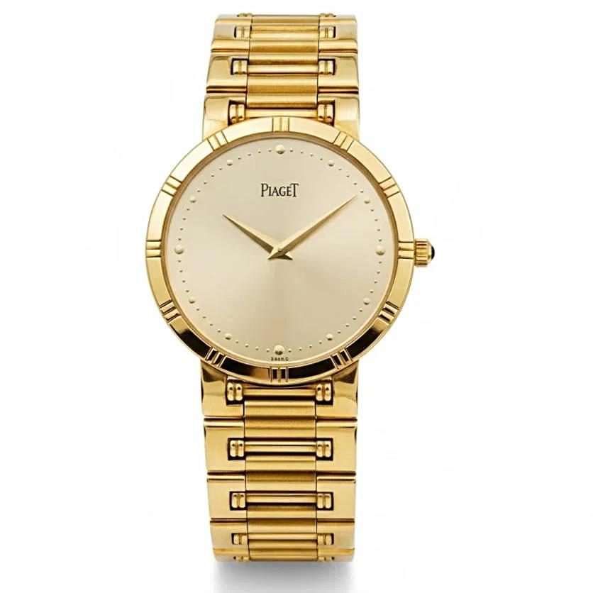 Men's Piaget 31mm Dancer Vintage Solid 18K Yellow Gold Band Watch with Champagne Dial. (Pre-Owned)