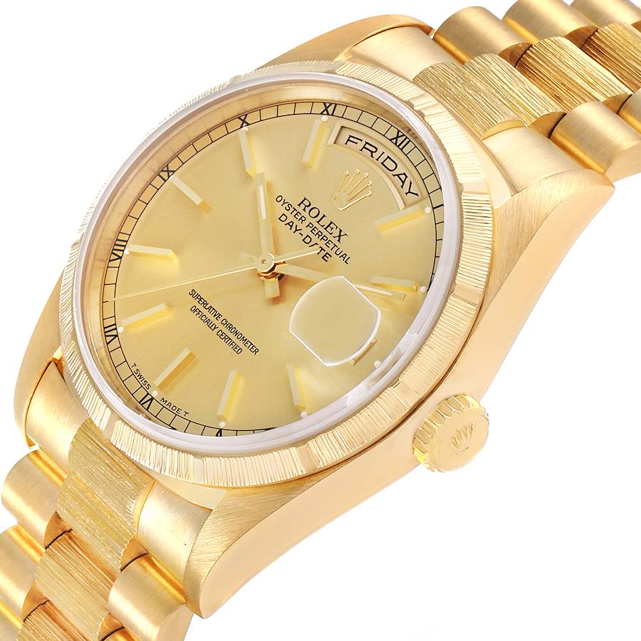 Men's Rolex 36mm Presidential 18K Yellow Gold Watch with Gold Dial and Fluted Bezel. (Pre-Owned)