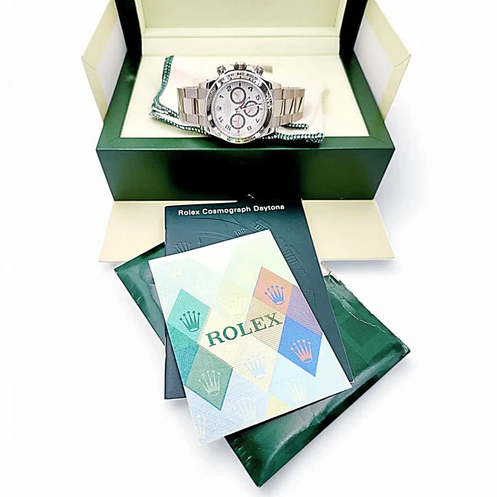 Men's Rolex 40mm Daytona - 18K White Gold Watch with Silver Chronograph Dial. (Pre-Owned 116509)