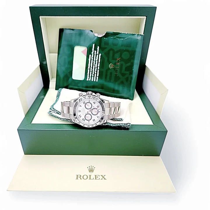 Men's Rolex 40mm Daytona - 18K White Gold Watch with Silver Chronograph Dial. (Pre-Owned 116509)