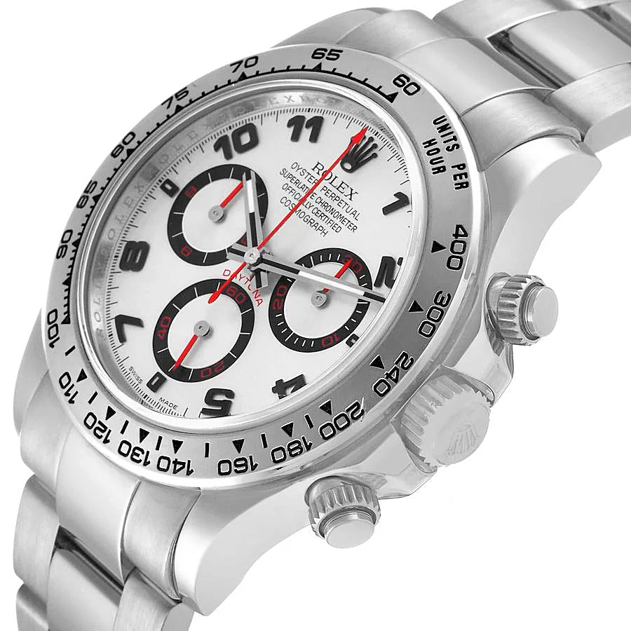 Men's Rolex 40mm Daytona - 18K White Gold Watch with Silver Chronograph Dial. (Pre-Owned 116509)