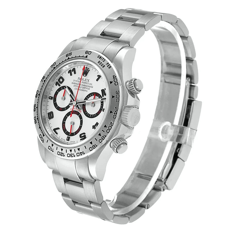 Men's Rolex 40mm Daytona - 18K White Gold Watch with Silver Chronograph Dial. (Pre-Owned 116509)