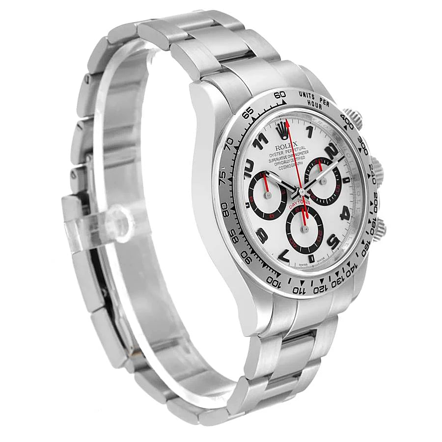 Men's Rolex 40mm Daytona - 18K White Gold Watch with Silver Chronograph Dial. (Pre-Owned 116509)