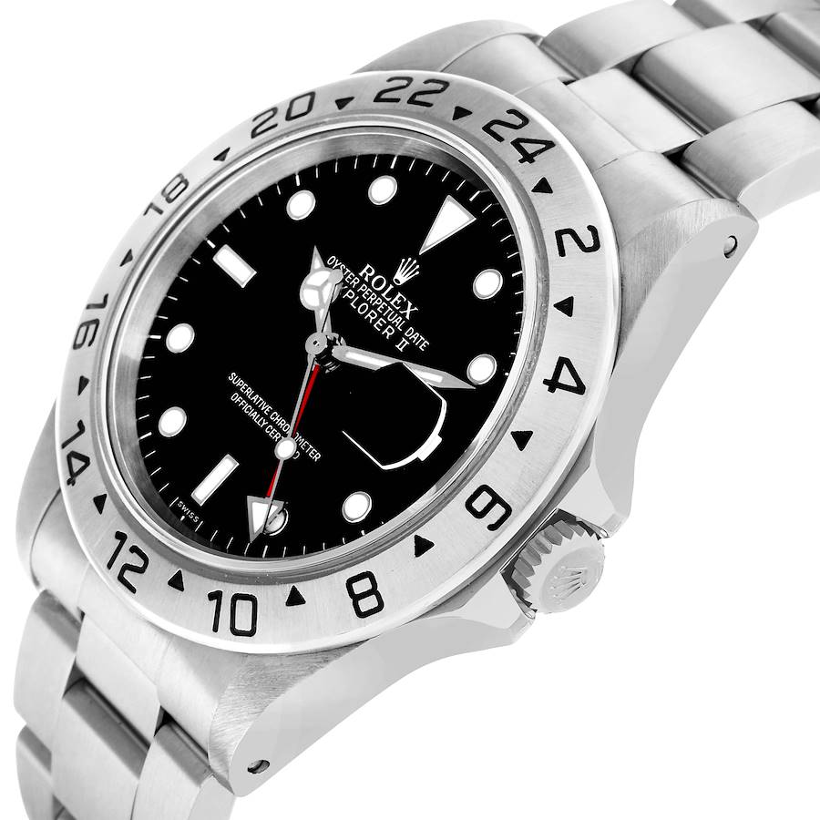 Men's Rolex 40mm Explorer II Stainless Steel Watch with Oyster Band and Black Dial. (Pre-Owned 16570)