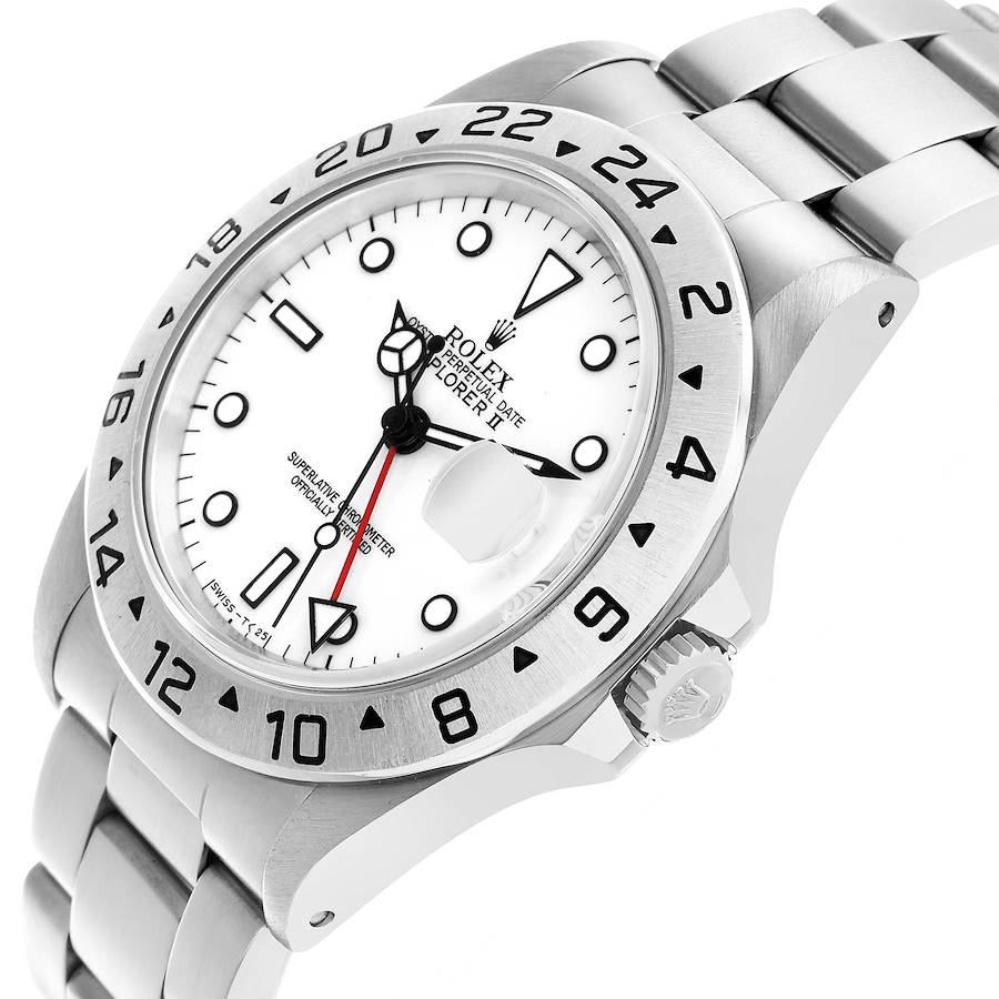 *Men's Rolex 40mm Explorer II Stainless Steel Watch with Oyster Band and White Dial. (Pre-Owned 16570)