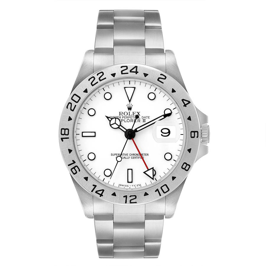 *Men's Rolex 40mm Explorer II Stainless Steel Watch with Oyster Band and White Dial. (Pre-Owned 16570)