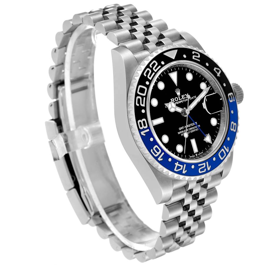 2020 Men's Rolex 40mm GMT Master II "Batman" Stainless Steel Wristwatch w/ Black Dial & Blue / Black Bezel. (Pre-Owned 126710)