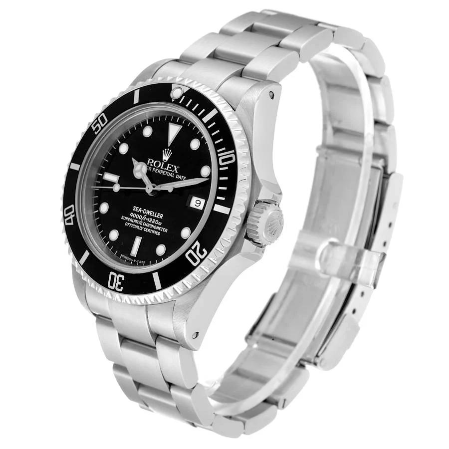 Men's Rolex 40mm Sea-Dweller Stainless Steel Oyster Perpetual Watch with Black Dial and Black Bezel. (Pre-Owned 16600)