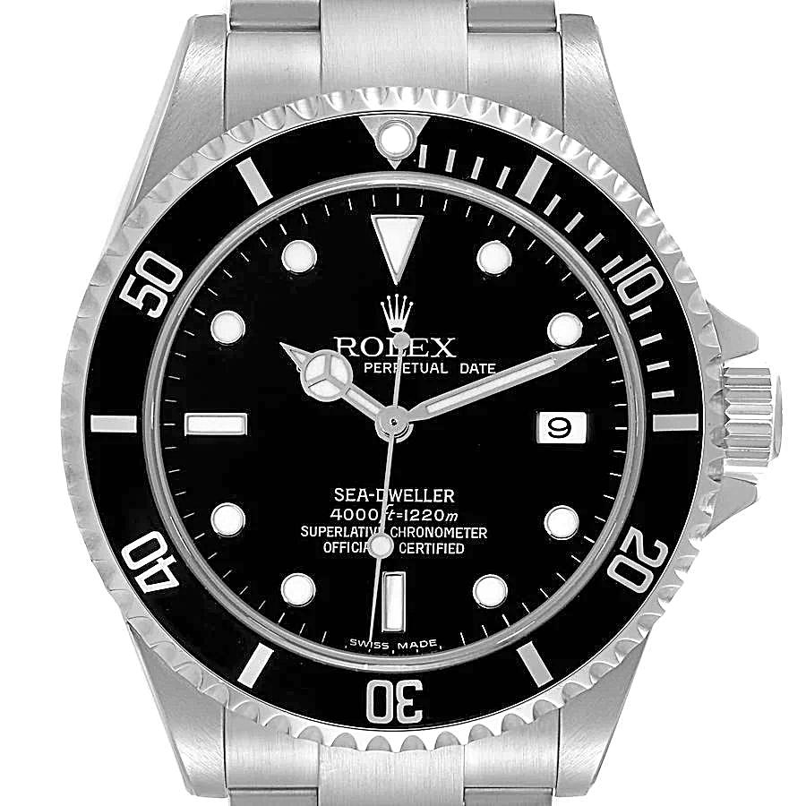 Men's Rolex 40mm Seadweller Oyster Perpetual Stainless Steel Watch with Black Dial and Black Bezel. (Pre-Owned 16600)