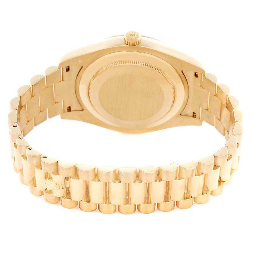 Men's Rolex 41mm Presidential Day-Date II 18K Yellow Gold Watch with Roman Numeral Silver Dial and Fluted Bezel. (Pre-Owned 218238)