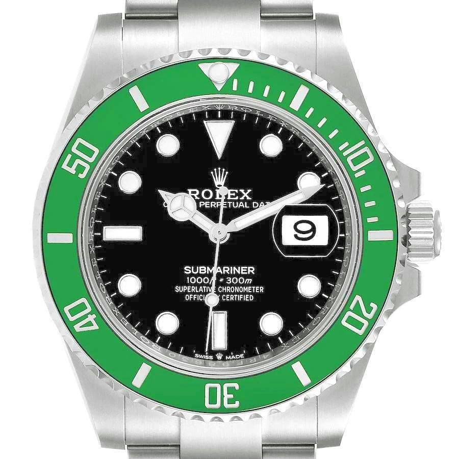 2003 Men's Rolex 40mm Submariner Oyster Perpetual Stainless Steel Wristwatch with Black Dial & Green Bezel. (Pre-Owned 16610)