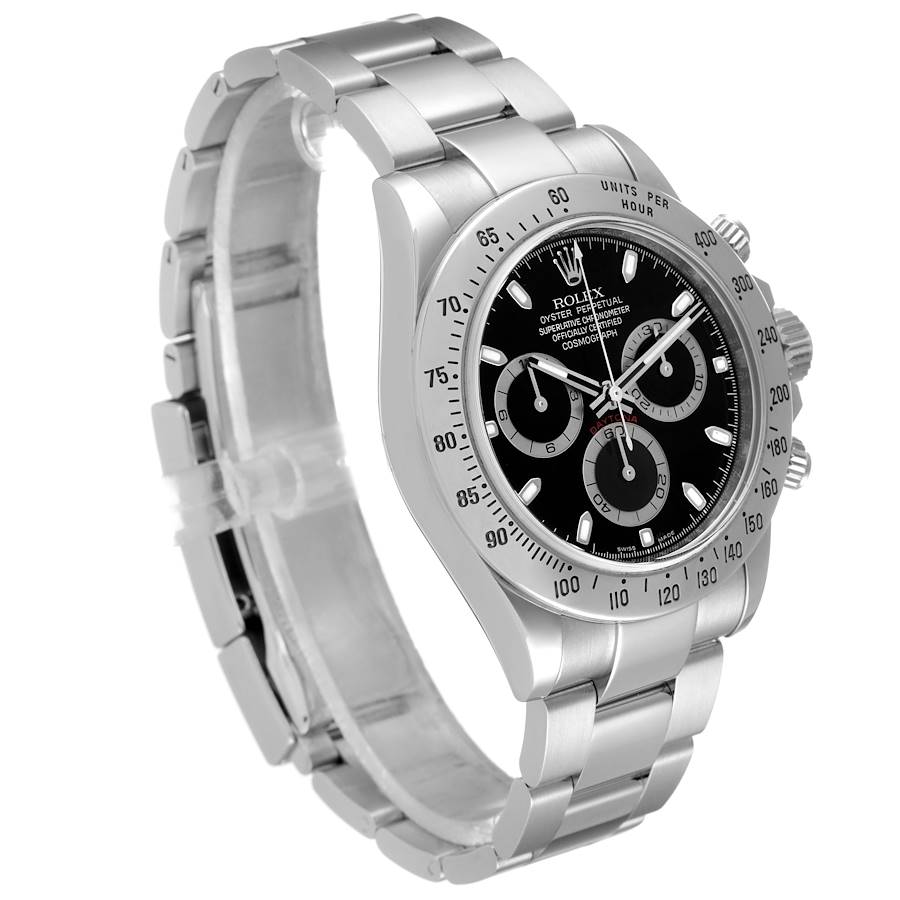 Men's Rolex Daytona 40mm Stainless Steel Watch with Black Dial. (Pre-Owned 116520)