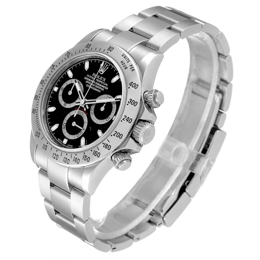 Men's Rolex Daytona 40mm Stainless Steel Watch with Black Dial. (Pre-Owned 116520)