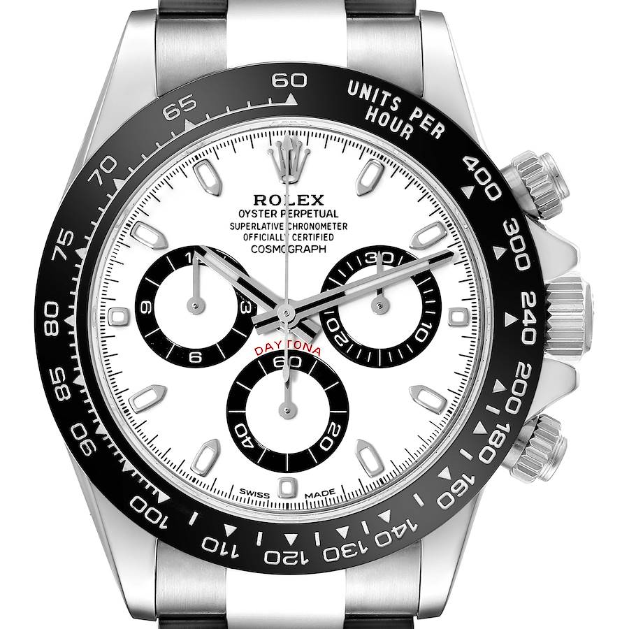 Men's Rolex Daytona "Panda" 40mm Stainless Steel Watch with White Chronograph Dial. (Pre-Owned 116500)