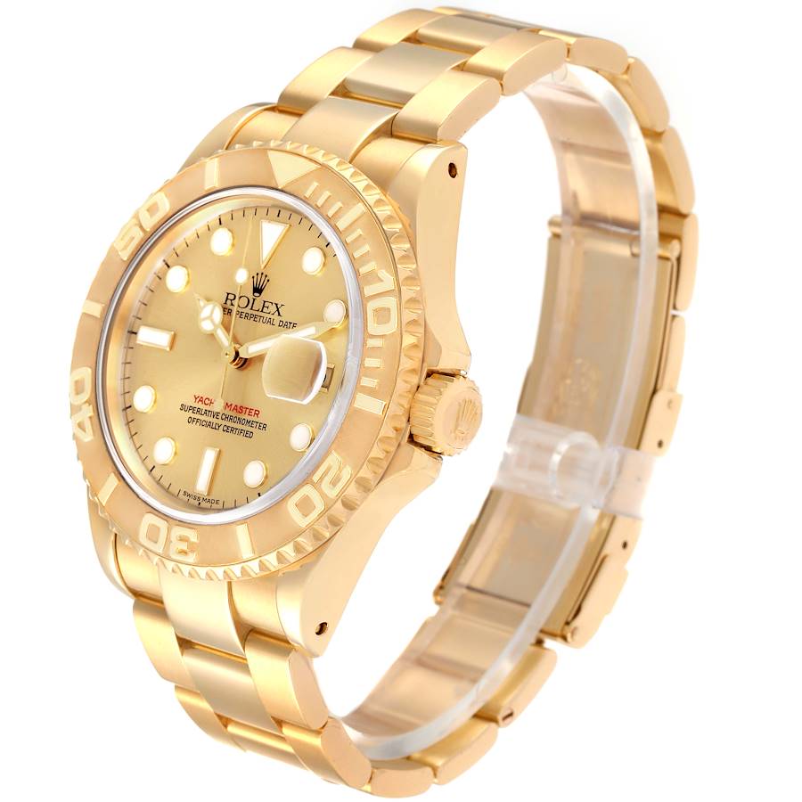 Men's Rolex Yacht Master 40mm Oyster Perpetual 18K Solid Yellow Gold Watch with Gold Dial. (Pre-Owned 16628)