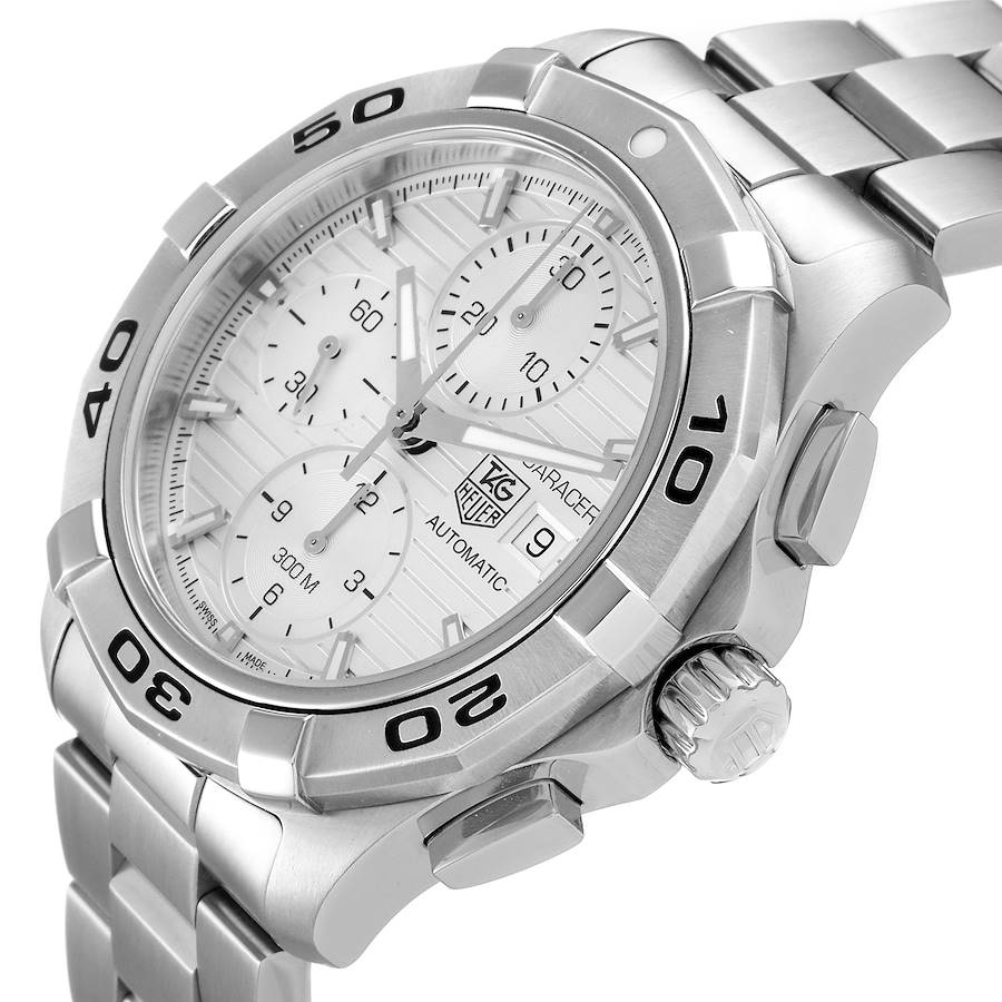 Men's TAG Heuer Aquaracer 42mm Automatic Stainless Steel Watch with Chronograph Silver Dial. (Pre-Owned CAP2111)