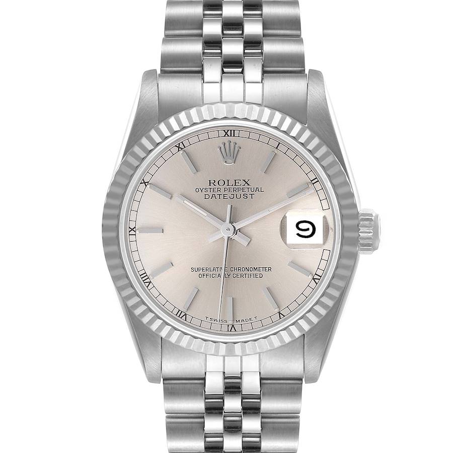 Ladies Rolex DateJust 31mm Midsize Stainless Steel Wristwatch w/ Silver Dial & Fluted Bezel. (Pre-Owned 68274)