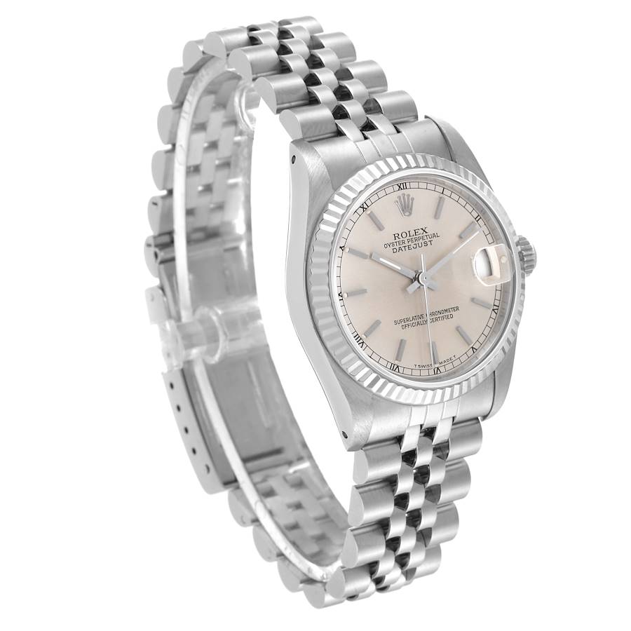 Ladies Rolex DateJust 31mm Midsize Stainless Steel Watch with Silver Dial and Fluted Bezel. (Pre-Owned 68274)