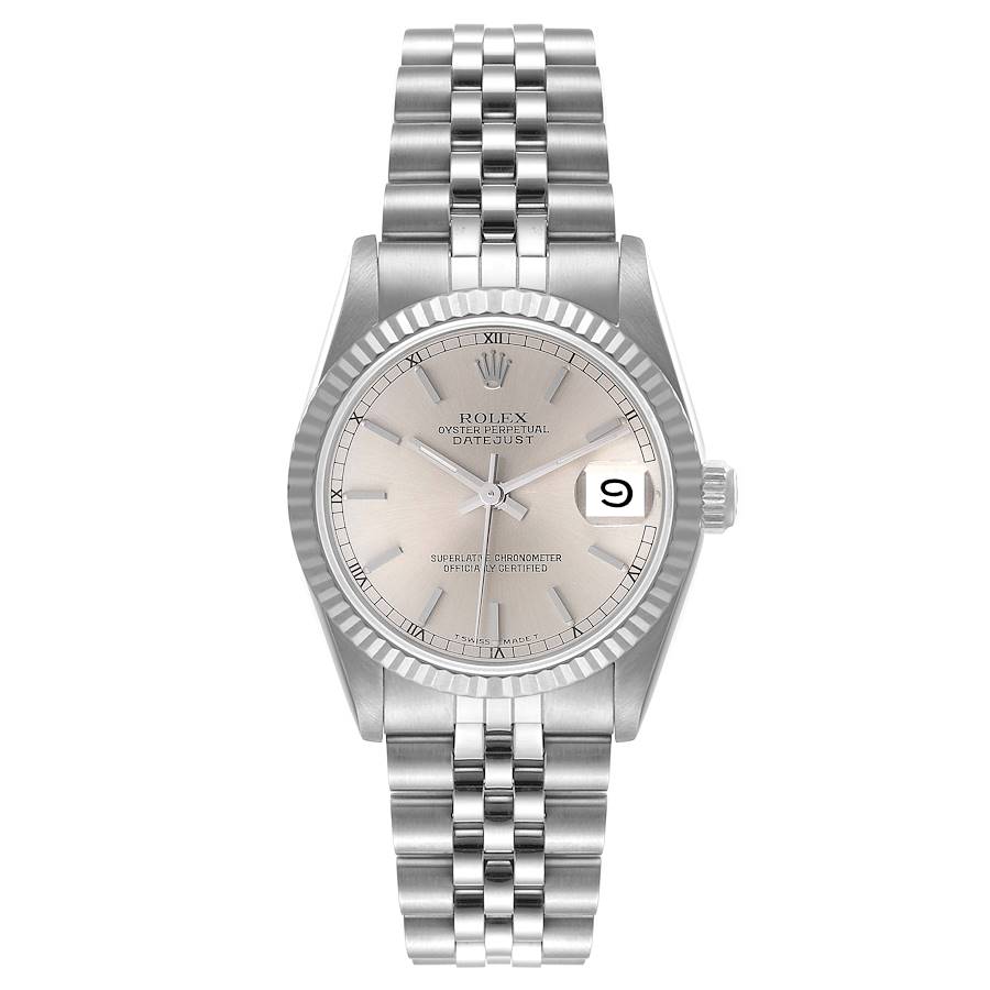 Ladies Rolex DateJust 31mm Midsize Stainless Steel Wristwatch w/ Silver Dial & Fluted Bezel. (Pre-Owned 68274)