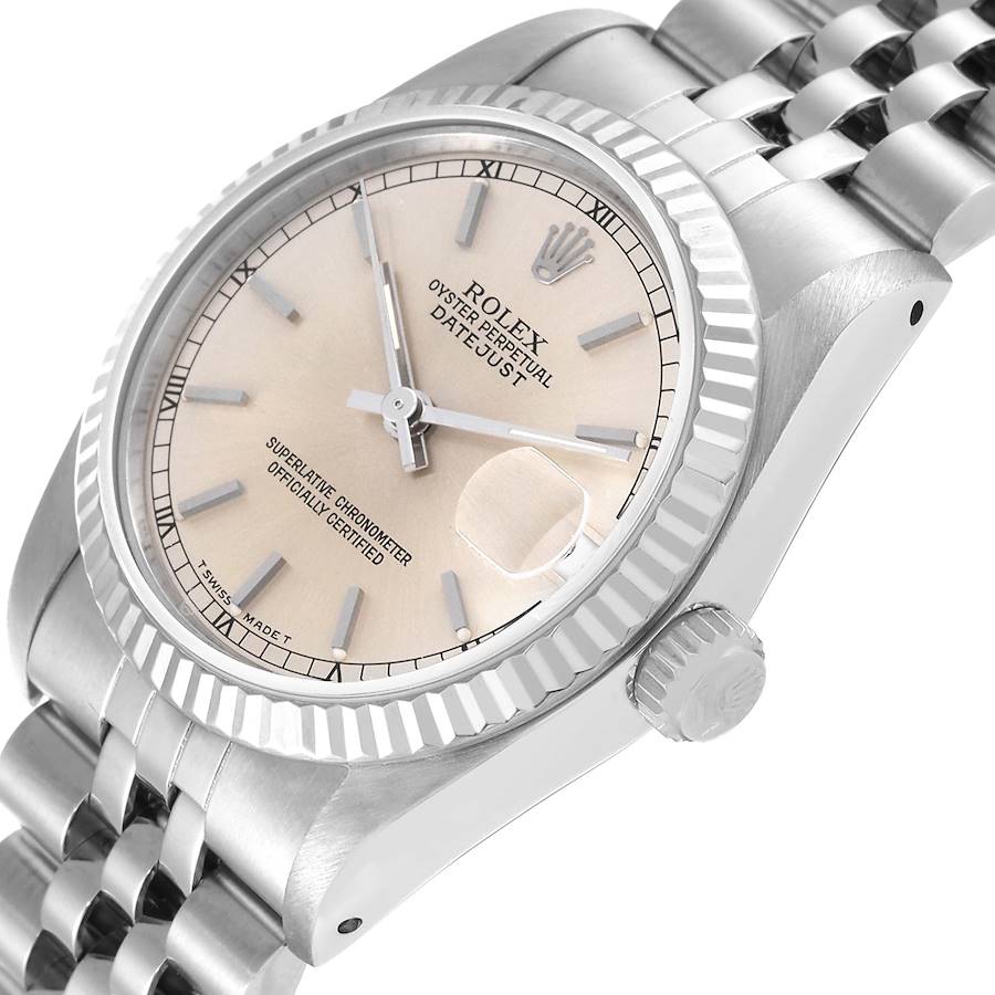 Ladies Rolex DateJust 31mm Midsize Stainless Steel Watch with Silver Dial and Fluted Bezel. (Pre-Owned 68274)