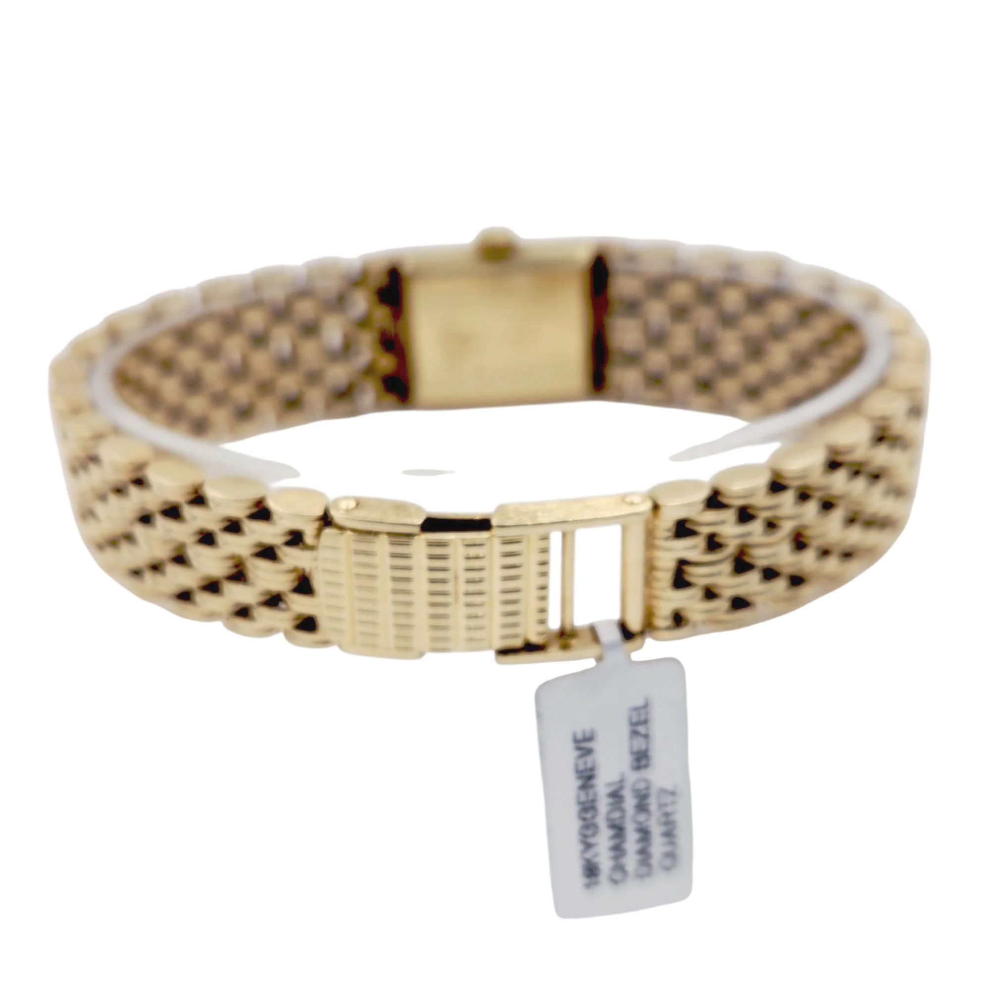 Ladies Geneve Vintage 14K Yellow Gold Watch with Gold Dial and Diamond Bezel. (Pre-Owned)