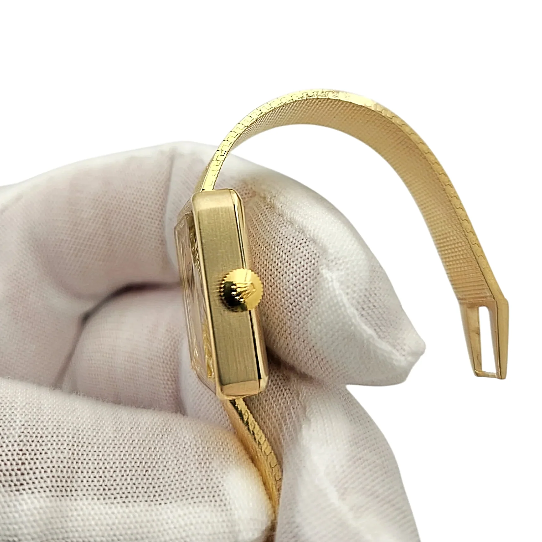 1950's Ladies Rolex Cocktail Vintage 14K Yellow Gold Watch with Gold Dial and Gold Mesh Bracelet. (Pre-Owned 8365)