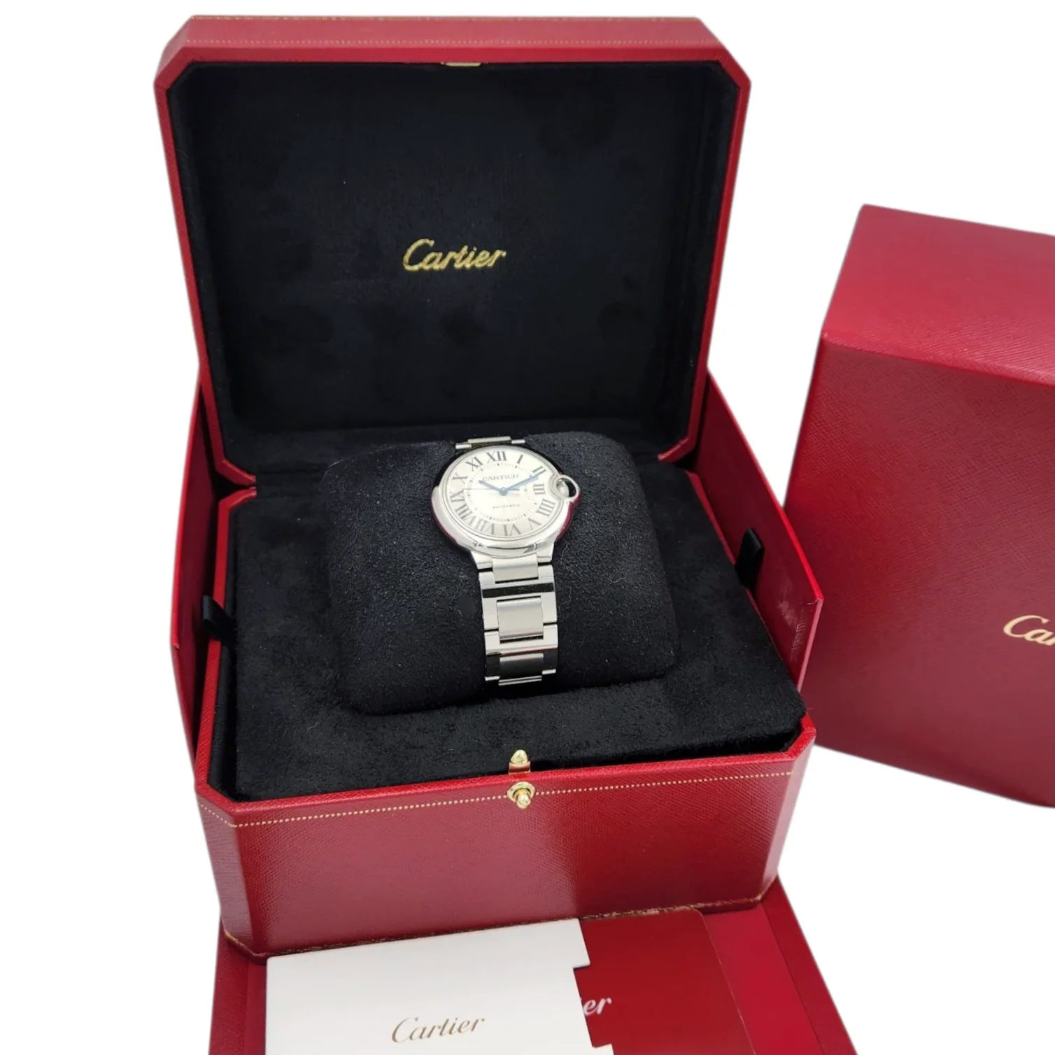 Ladies Cartier 36mm Ballon Bleu Automatic Stainless Steel Watch with Roman Numeral Silver Dial and Smooth Bezel. (UNWORN WSBB0048)