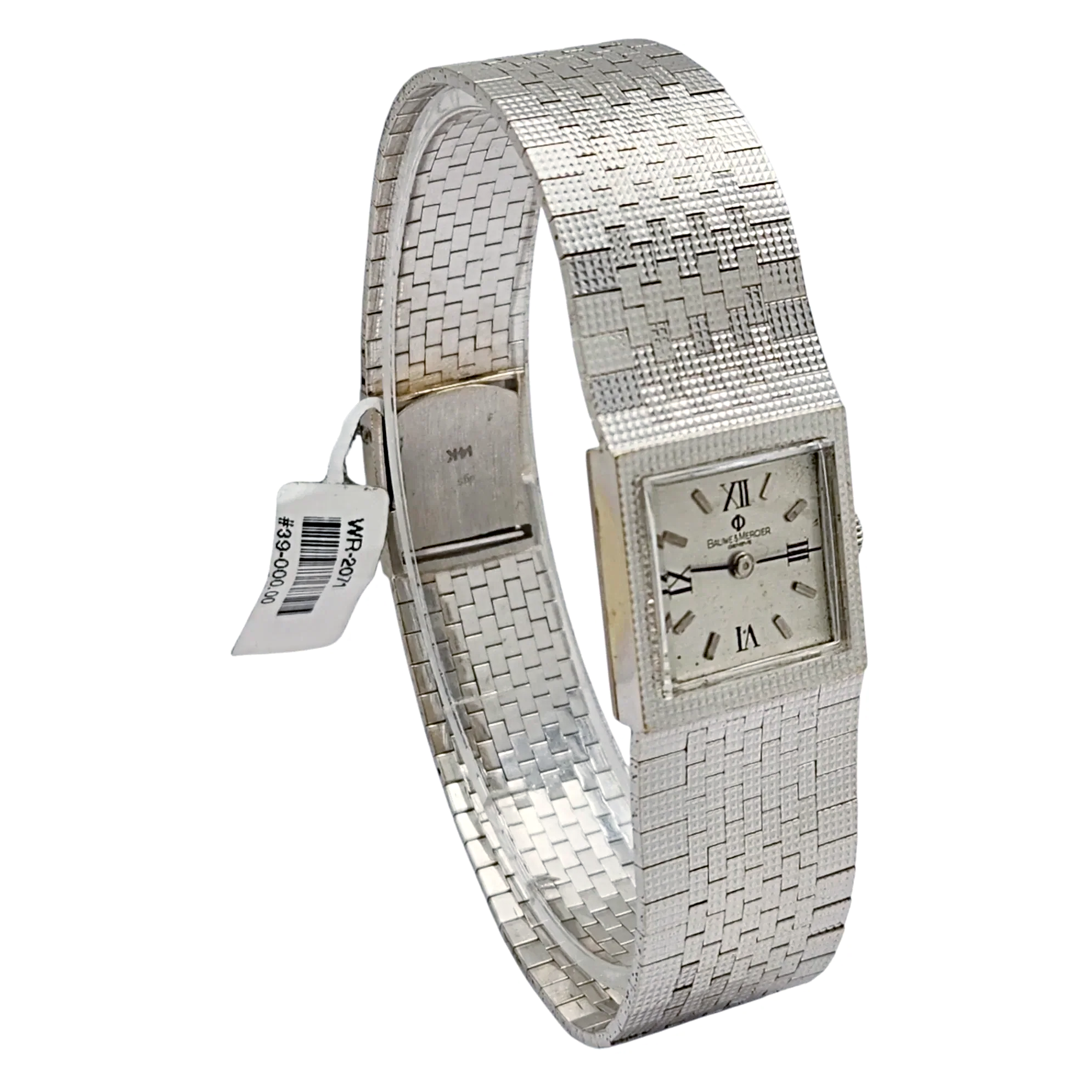 Ladies Baume & Mercier 22mm Vintage 14K White Gold Watch with Silver Dial. (Pre-Owned)