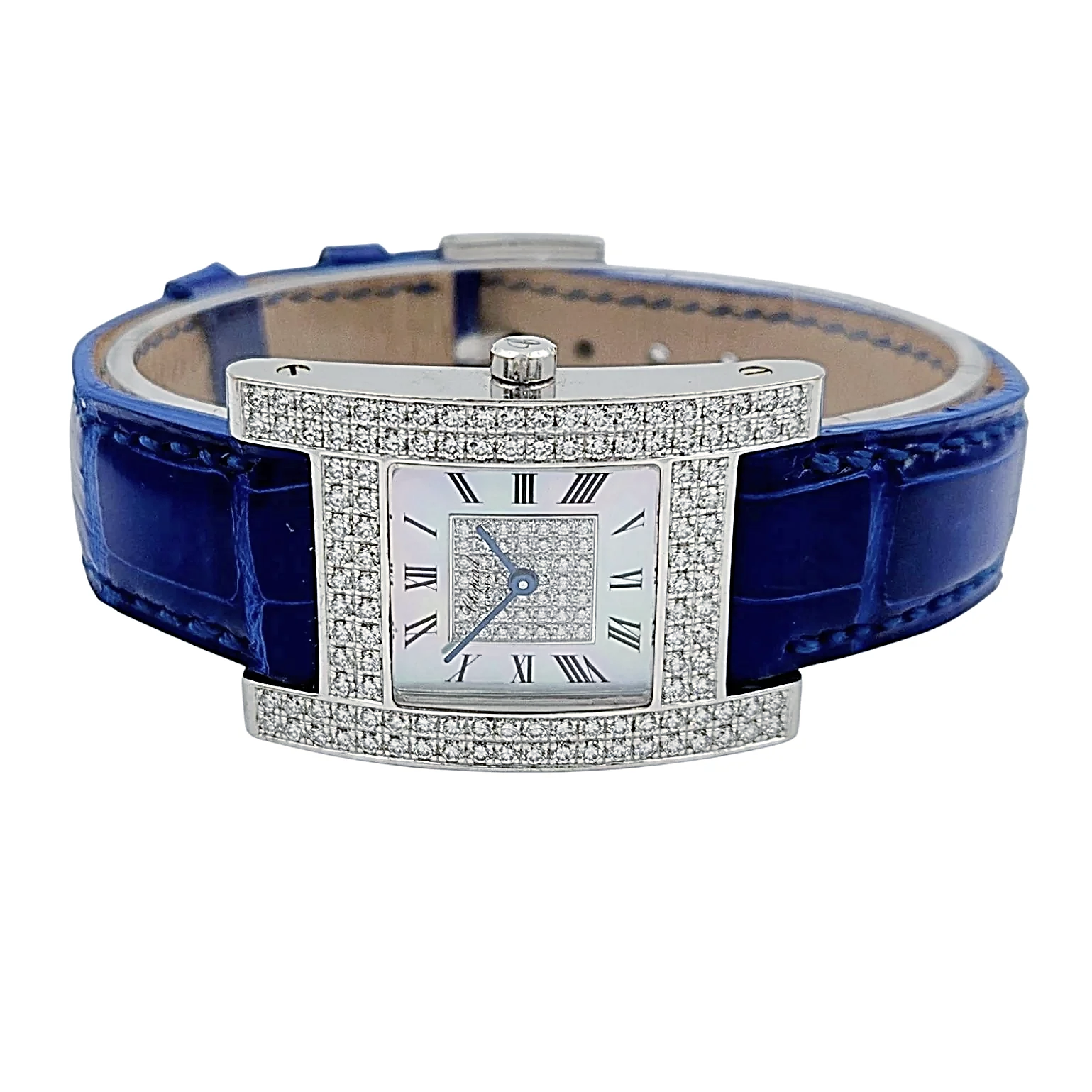 Ladies Chopard 24mm x 36mm "Your Hour" Collection 18K White Gold Watch with Diamond Dial & Diamond Bezel. (Pre-Owned 13/6818)