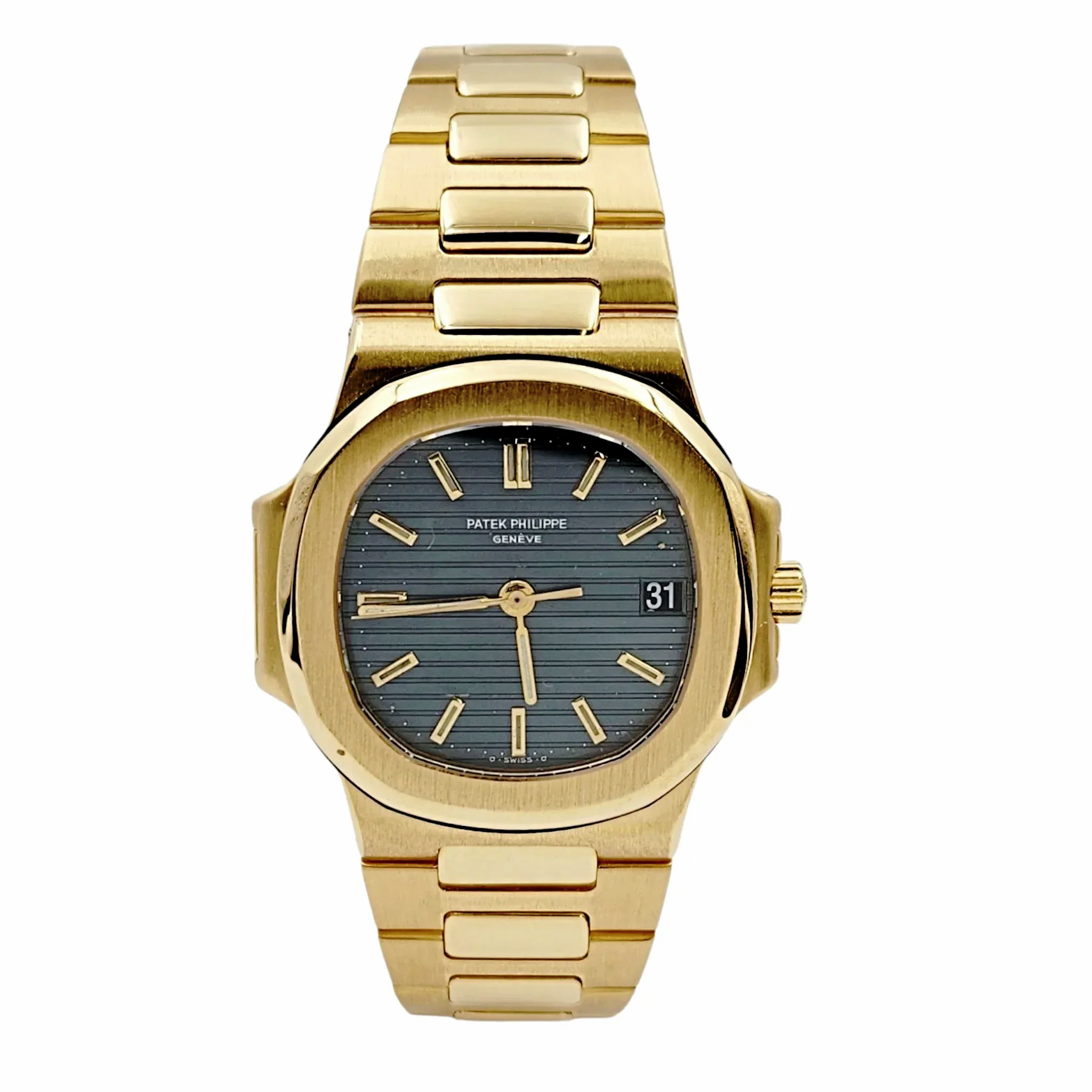 Men's Patek Philippe 37mm Nautilus - 18K Yellow Gold Watch with Blue Dial. (Pre-Owned 3800)