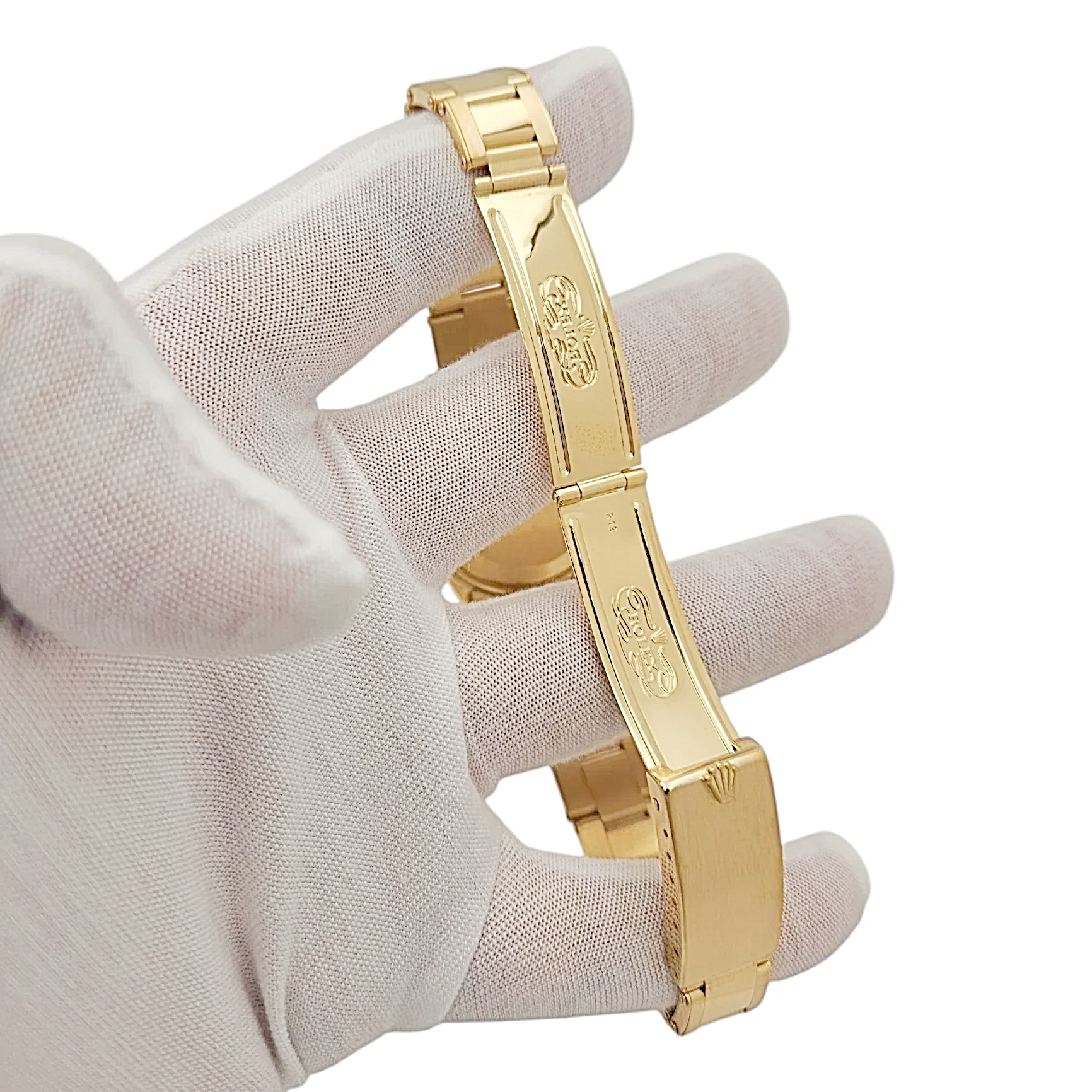 Men's Rolex 34mm Date Presidential 18K Yellow Gold Watch with Gold Dial and Fluted Bezel. (Pre-Owned 15238)