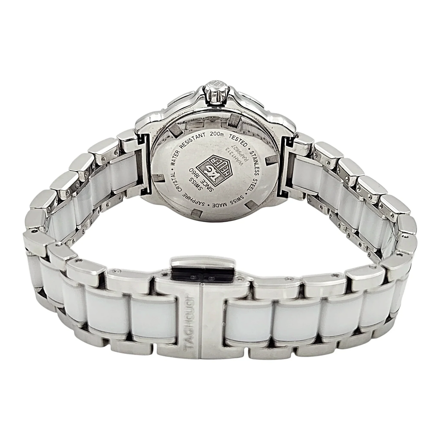 Ladies TAG Heuer 32mm Formula 1 Ceramic Watch with White Diamond Dial and Diamond Bezel. (Pre-Owned WAH1313)
