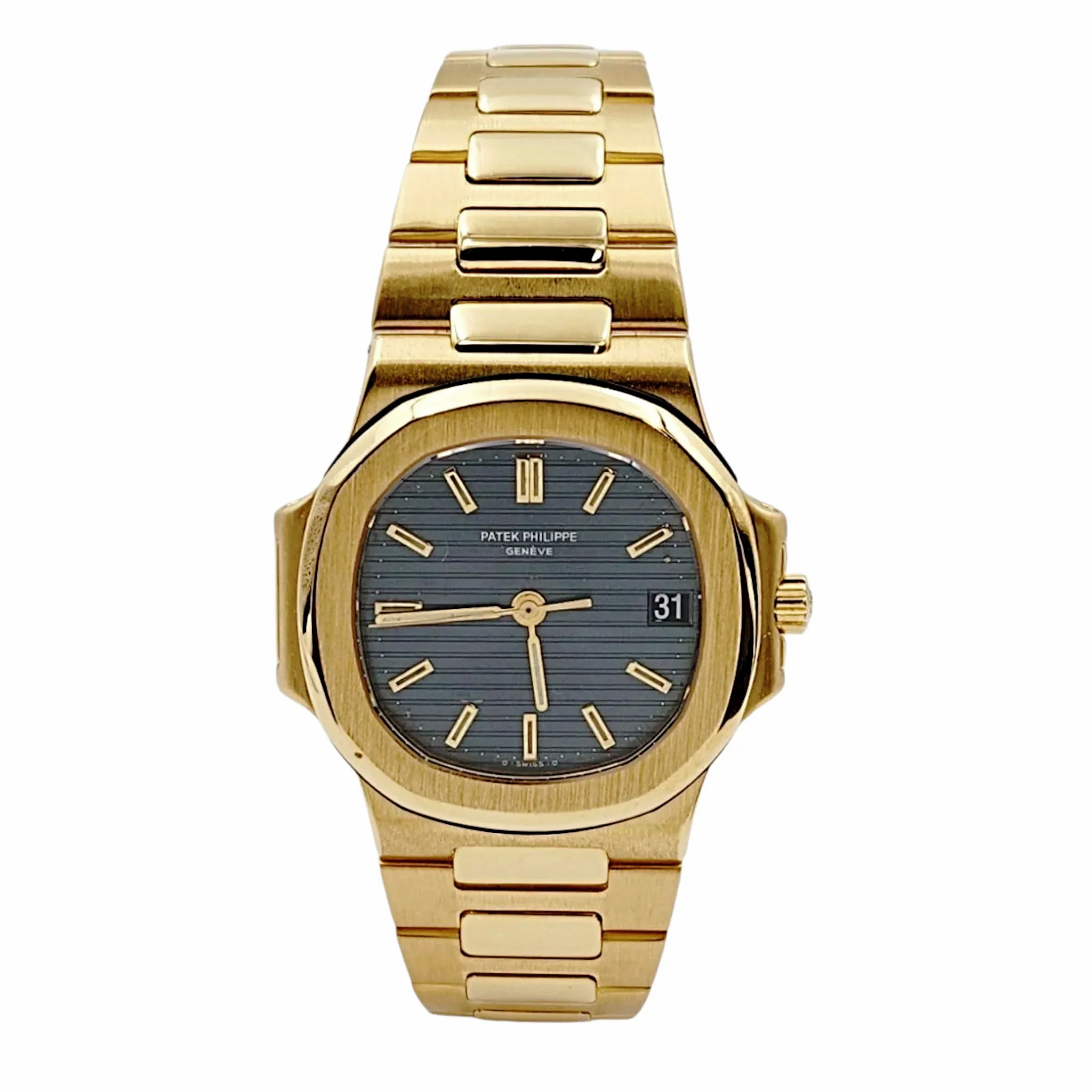 Men's Patek Philippe 37mm Nautilus - 18K Yellow Gold Watch with Blue Dial. (Pre-Owned 3800)