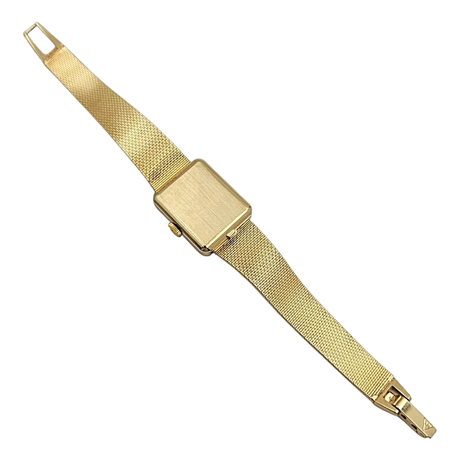 1950's Ladies Rolex Cocktail Vintage 14K Yellow Gold Watch with Gold Dial and Gold Mesh Bracelet. (Pre-Owned 8365)
