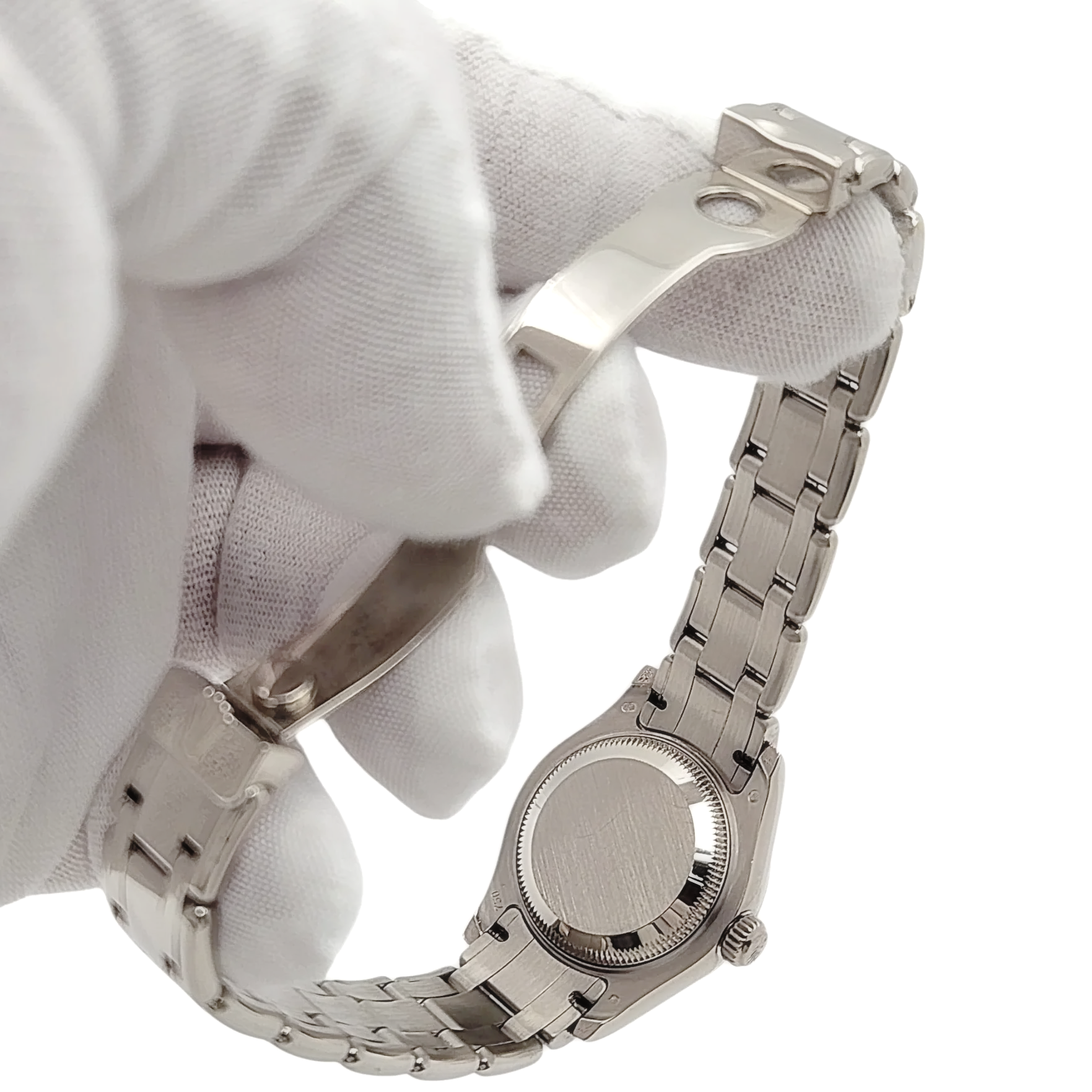 Ladies Rolex 29mm Pearlmaster 18K White Gold Watch with Diamond Dial and Diamond Bezel. (Pre-Owned 80319)
