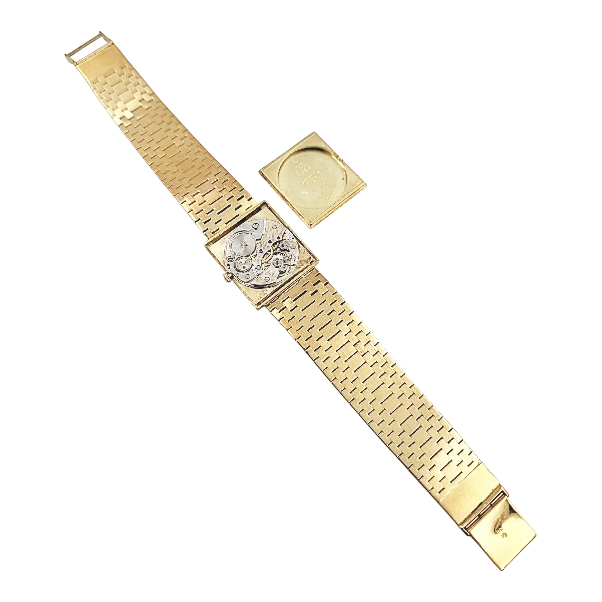 1970's Vacheron & Constantin Vintage Solid 18K Gold Watch with Basket-Weave Gold Dial and Bracelet. (Pre-Owned 7186)