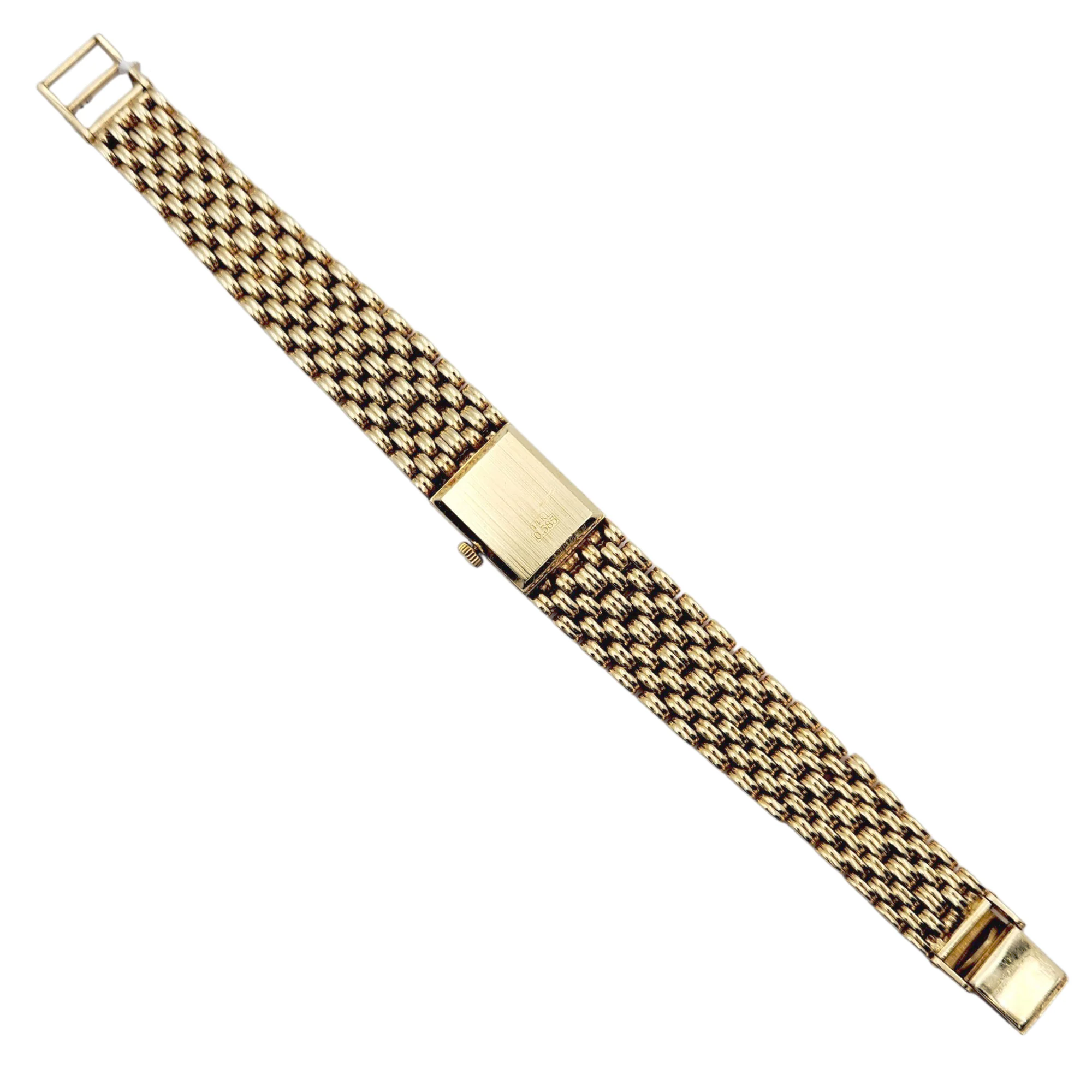 Ladies Geneve Vintage 14K Yellow Gold Watch with Gold Dial and Diamond Bezel. (Pre-Owned)
