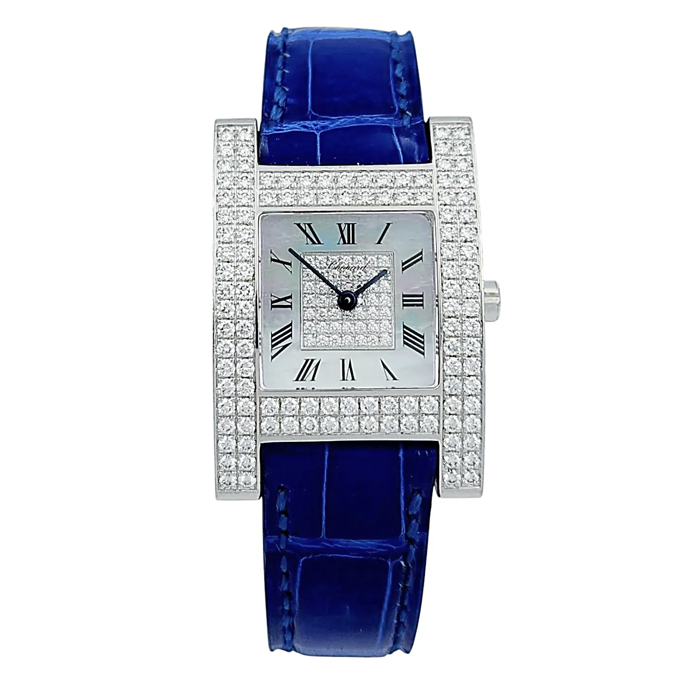 Ladies Chopard 24mm x 36mm "Your Hour" Collection 18K White Gold Watch with Diamond Dial & Diamond Bezel. (Pre-Owned 13/6818)