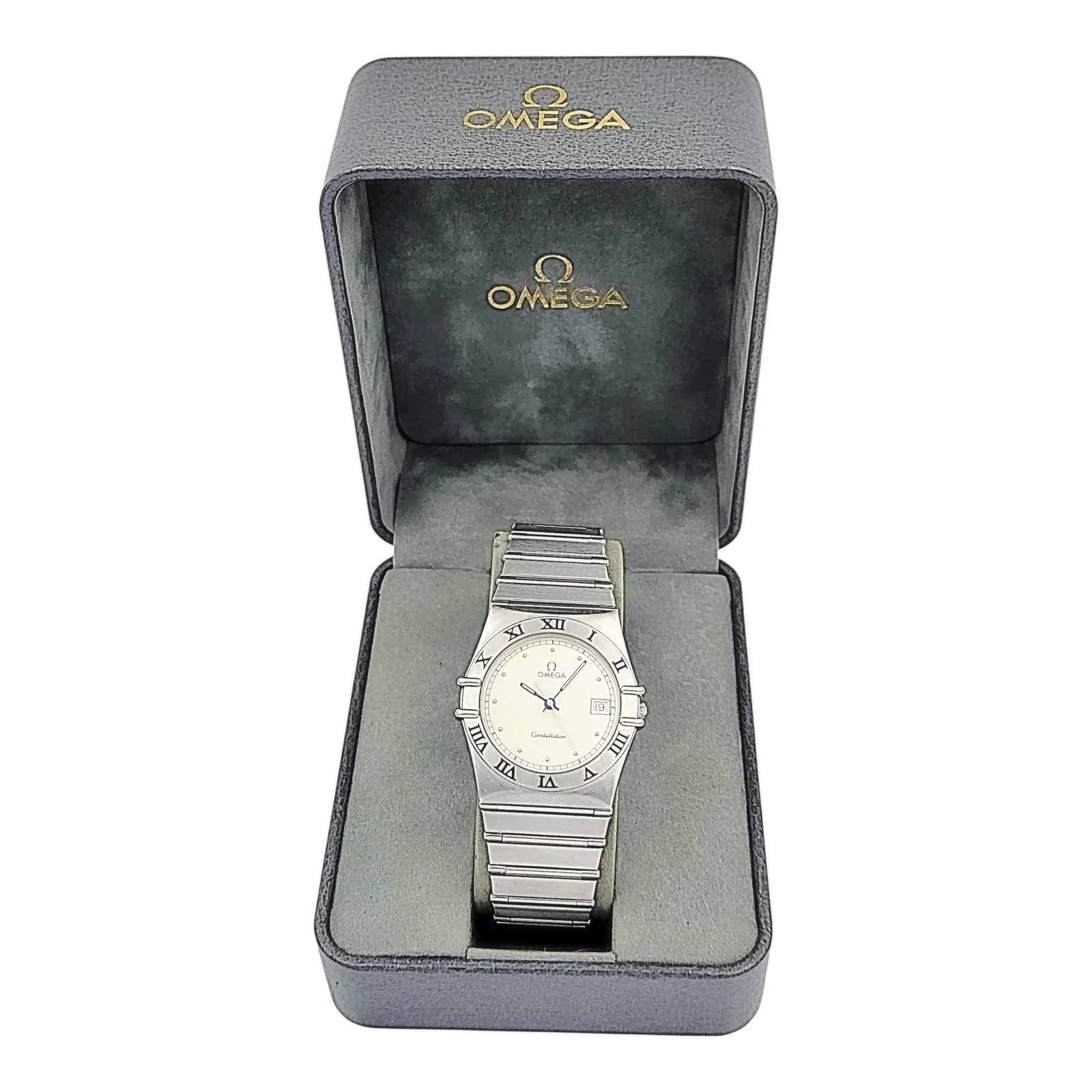 Ladies Omega 33mm Constellation Stainless Steel Watch with Silver Dial and Fixed Roman Numeral Bezel. (Pre-Owned)