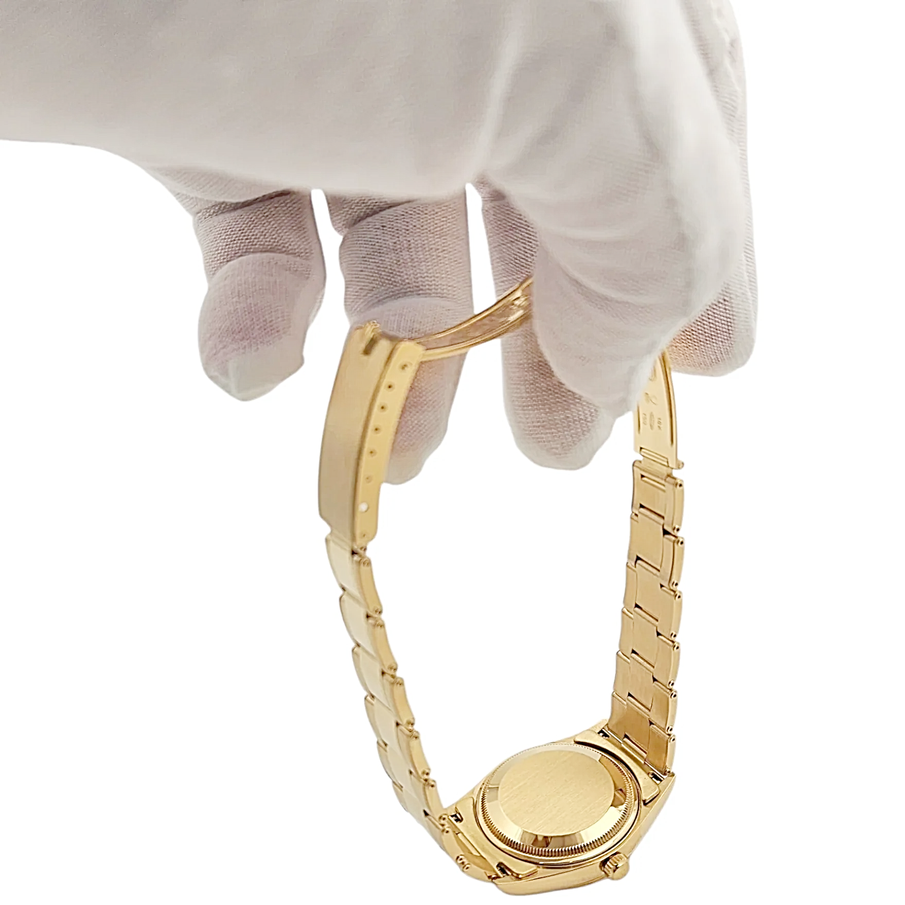 Men's Rolex 34mm Date Presidential 18K Yellow Gold Watch with Gold Dial and Fluted Bezel. (Pre-Owned 15238)