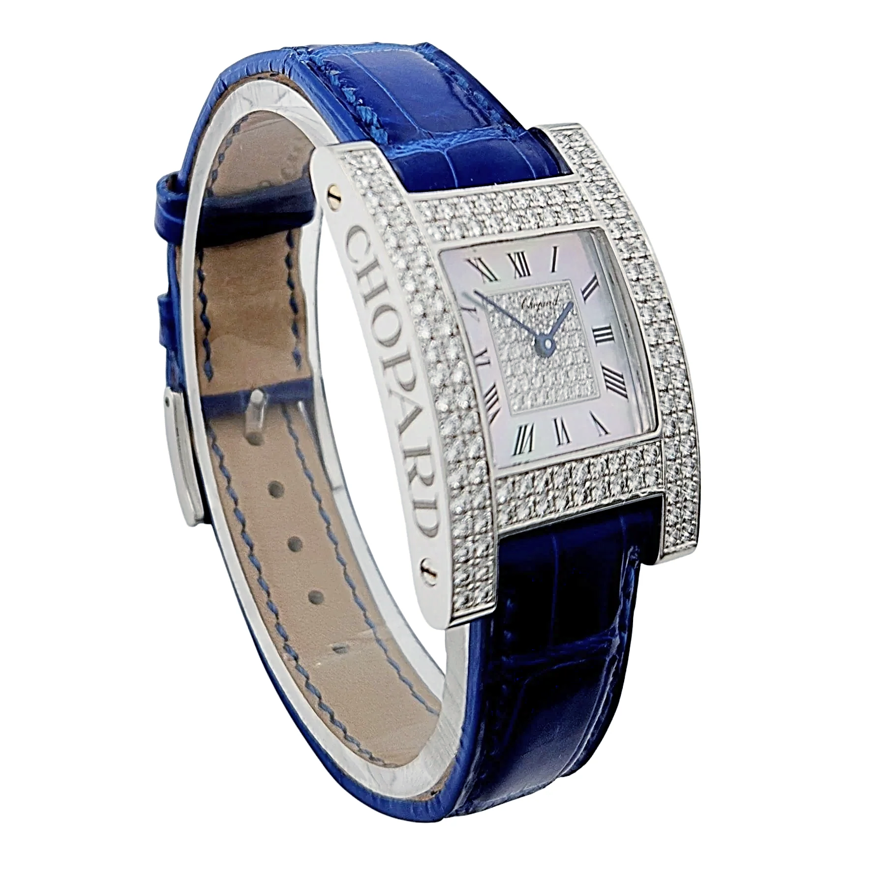 Ladies Chopard 24mm x 36mm "Your Hour" Collection 18K White Gold Watch with Diamond Dial & Diamond Bezel. (Pre-Owned 13/6818)