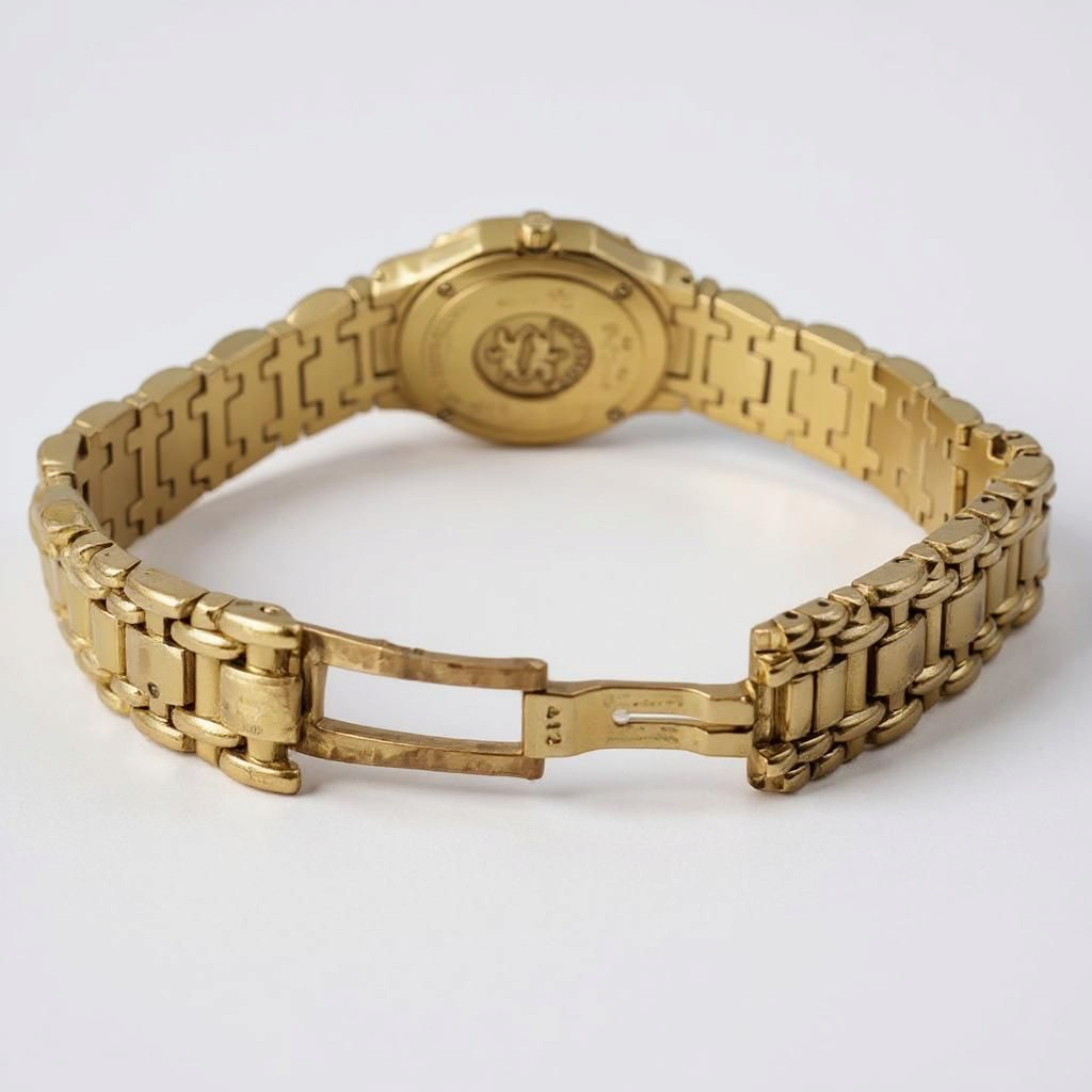 Ladies Concord Sarento 24mm Solid 18K Yellow Gold Band Watch with Roman Numeral Gold Dial and Diamond Bezel. (Pre-Owned)