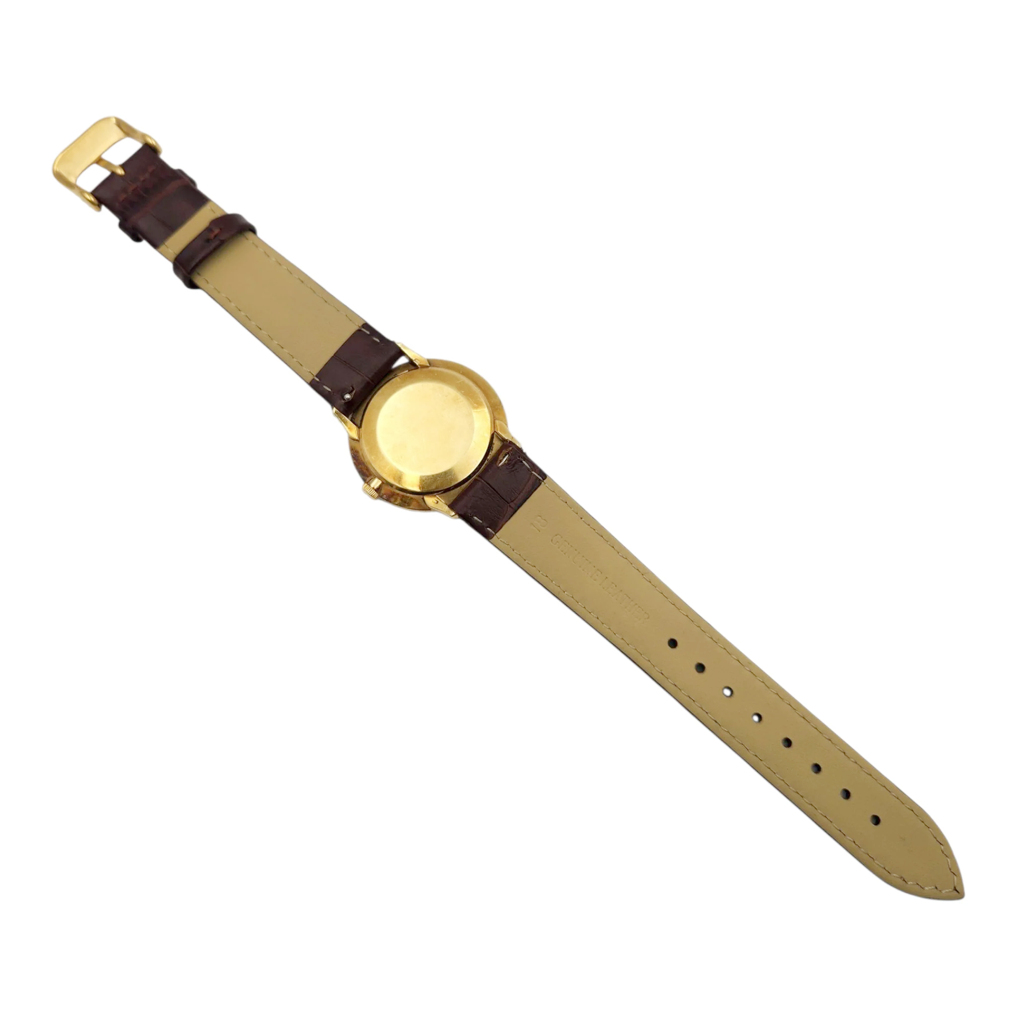 Men's Patek Philippe 33mm Calatrava Vintage 18K Yellow Gold Watch with Silver Dial. (Pre-Owned Reference 2573)