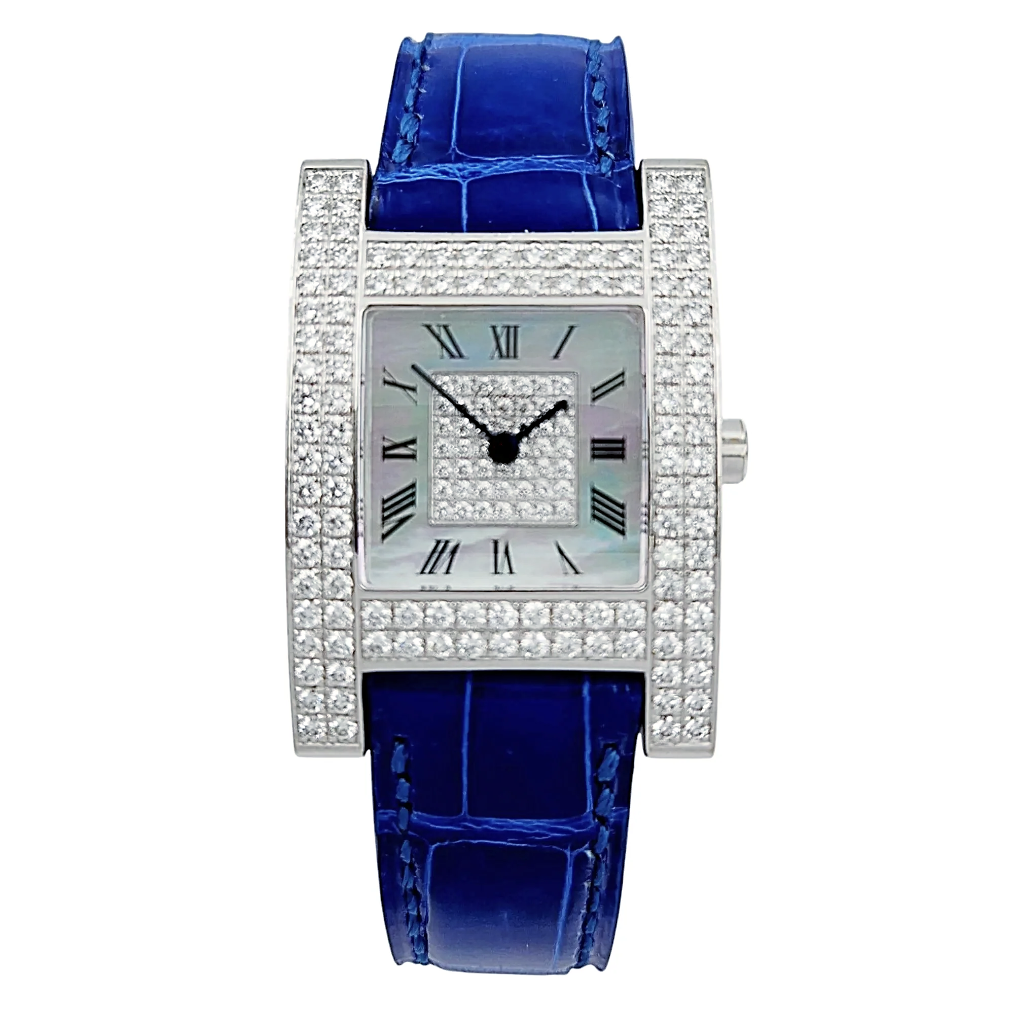 Ladies Chopard 24mm x 36mm "Your Hour" Collection 18K White Gold Watch with Diamond Dial & Diamond Bezel. (Pre-Owned 13/6818)
