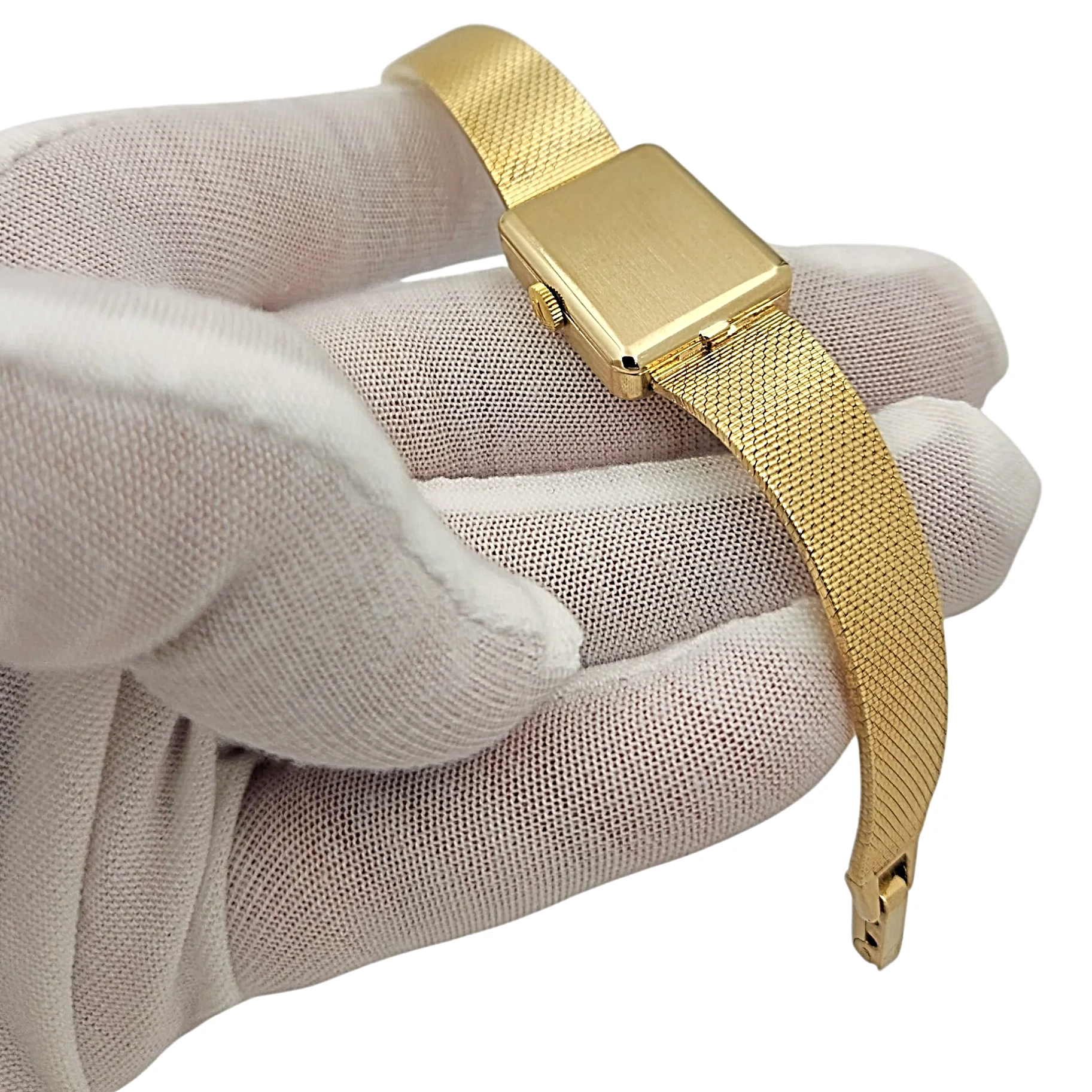 1950's Ladies Rolex Cocktail Vintage 14K Yellow Gold Watch with Gold Dial and Gold Mesh Bracelet. (Pre-Owned 8365)