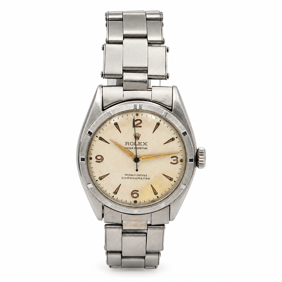 Rolex 34mm Vintage 1961 Oyster Perpetual Stainless Steel Watch with White Dial. (Pre-Owned 6085)
