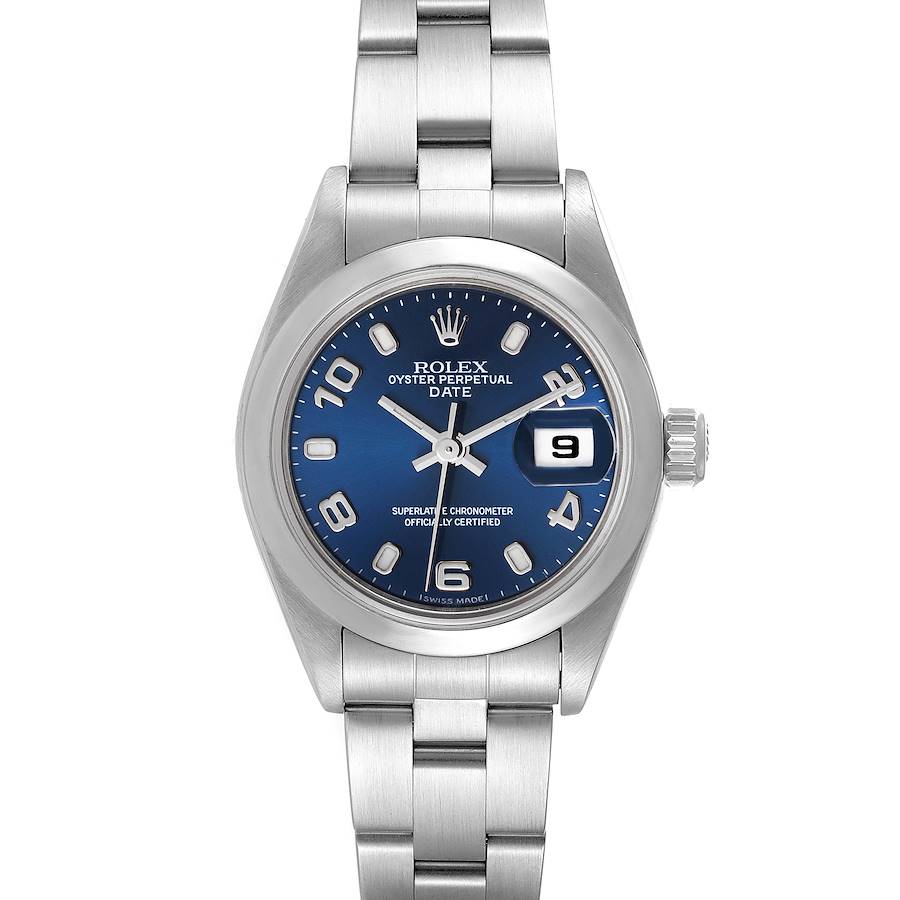 Ladies Rolex 26mm DateJust Stainless Steel Wristwatch w/ Midnight Blue Dial & Smooth Bezel. (Pre-Owned)