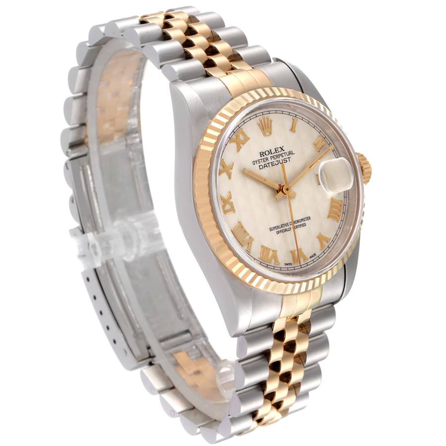 Ladies Rolex 26mm DateJust Two Tone 18K Gold / Stainless Steel Wristwatch w/ 3D Gold Dial & Fluted Bezel. (Pre-Owned 16233)