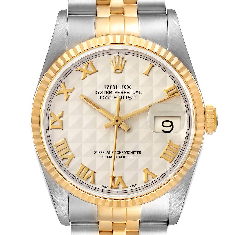 Ladies Rolex 26mm DateJust Two Tone 18K Gold / Stainless Steel Wristwatch w/ 3D Gold Dial & Fluted Bezel. (Pre-Owned 16233)