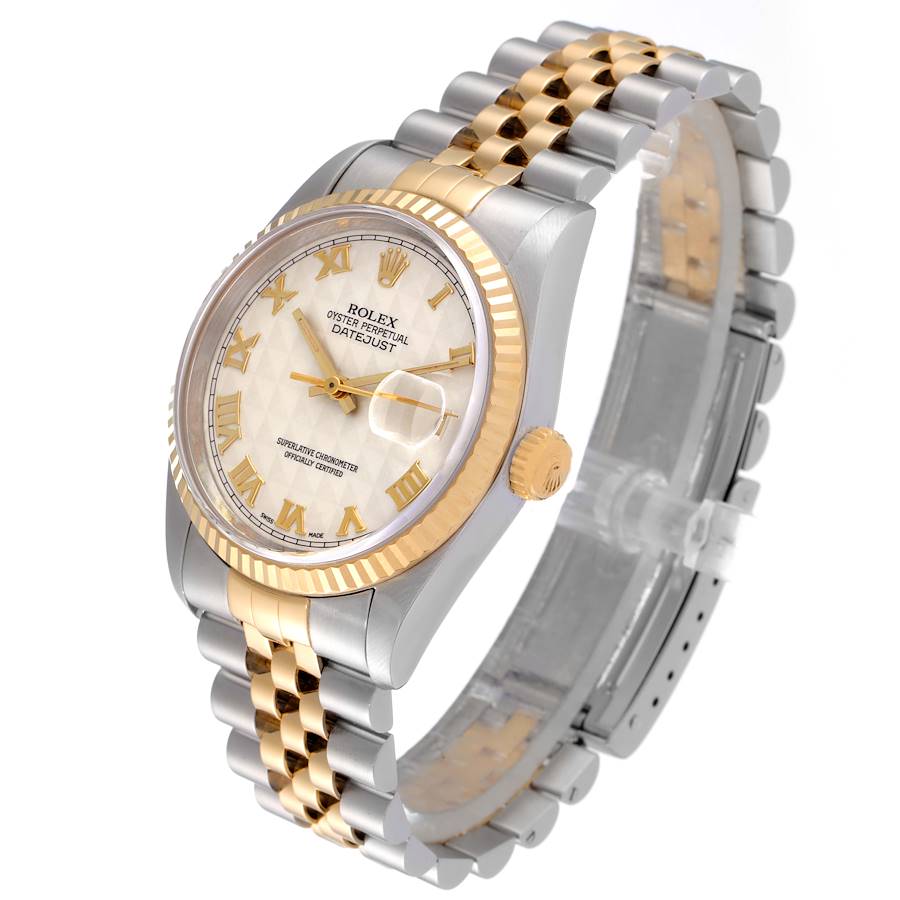 Ladies Rolex 26mm DateJust Two Tone 18K Gold / Stainless Steel Wristwatch w/ 3D Gold Dial & Fluted Bezel. (Pre-Owned 16233)